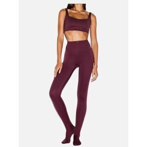 NikeSKIMS Matte Women's High-Waisted Footsie Grip Leggings BO-LEG-8617W Currant